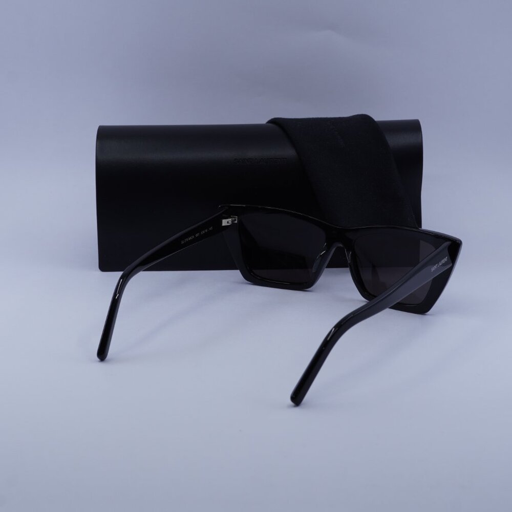 Saint Laurent SL276 MICA 001 Cat Eye Sunglasses - Black/Grey - Picture 12 of 15